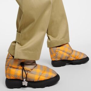 Burberry Check Pillow Padded Snow Boots, New, Size 40